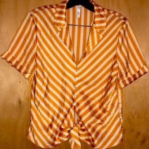 H&M striped mid crop Blouse